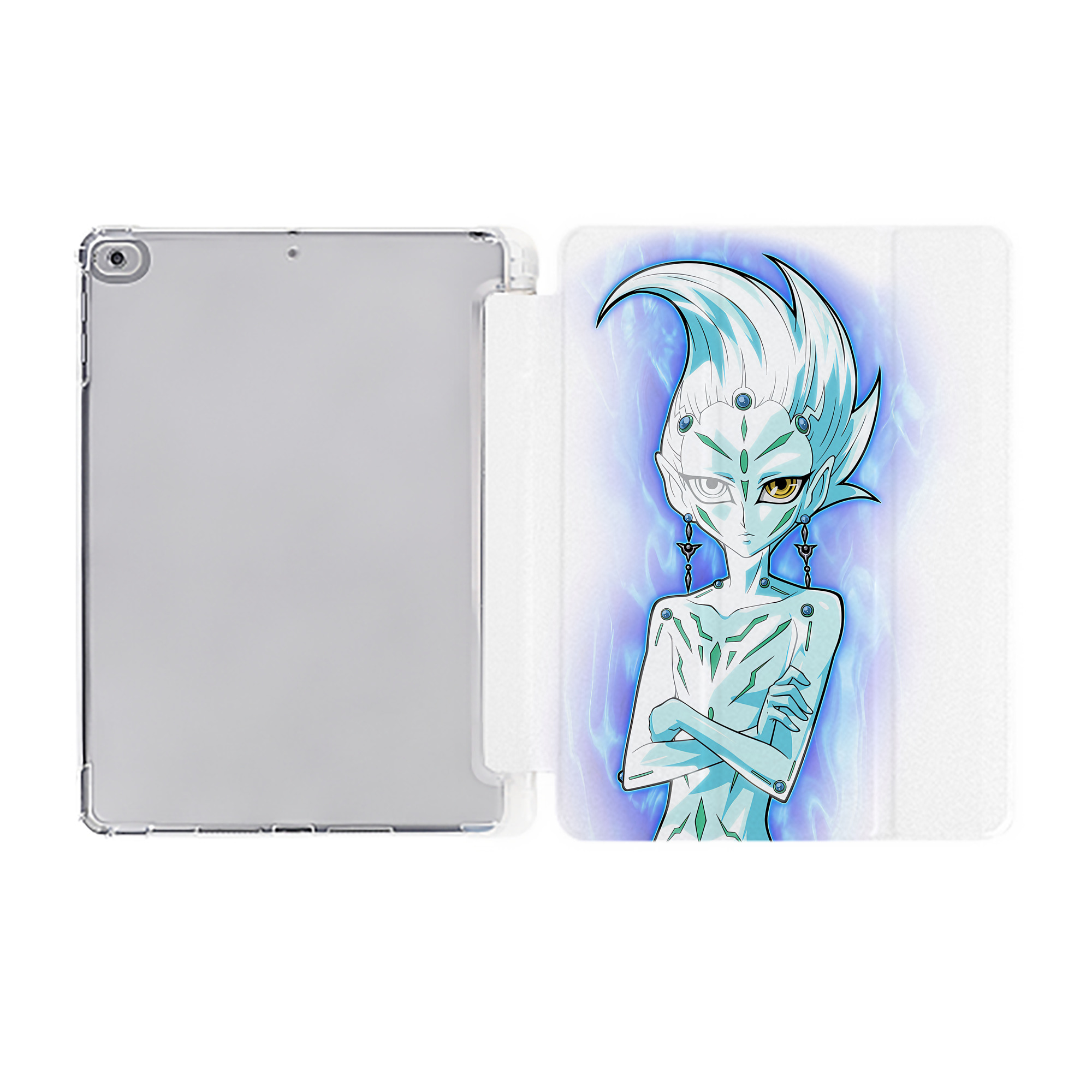 （画像用） 遊☆戯☆王 Yu-Gi-Oh! IPad ケース ペン収納付き 三つ折りスタンド PUレザー×シリコン 対応機種9.5/10.5/10.9インチ